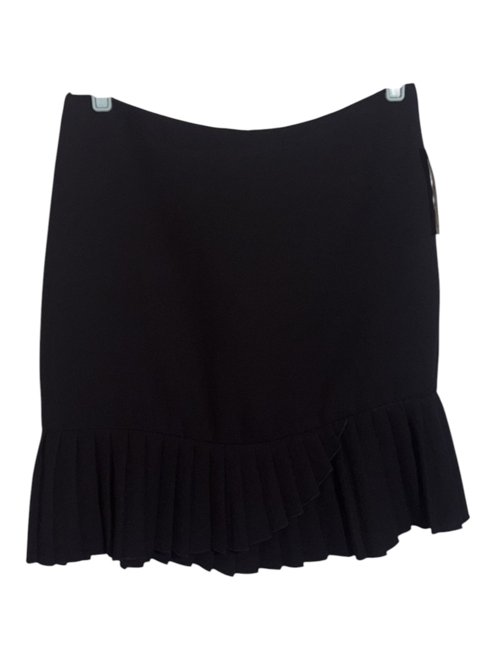 Y2K Black Pencil Skirt With Pleated Ruffle Hem Fully Lined Women’s Size 6 Office